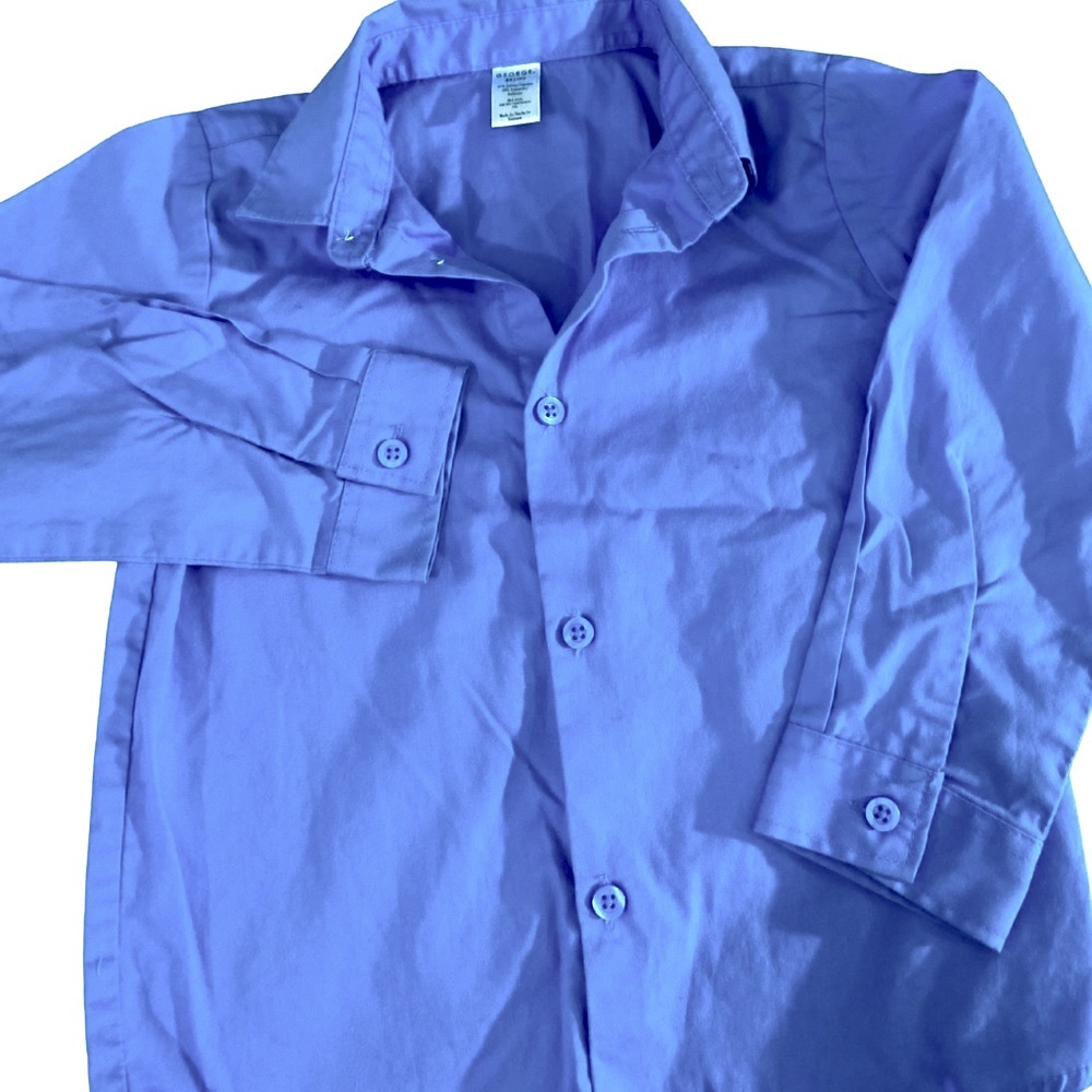 GEORGE Blue NWOT Button Down Long Sleeves Dress Shirt Toddler Boys Size 5